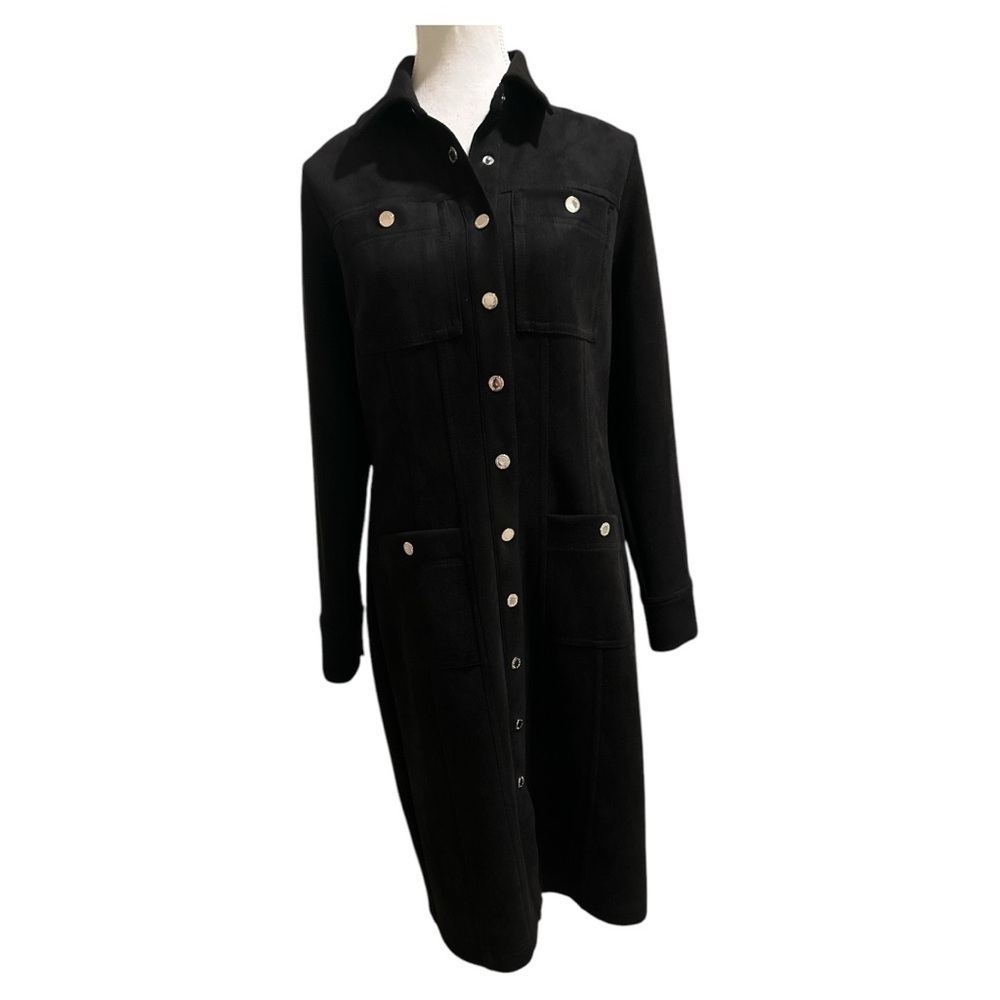 White House Black Market Vegan Suede Shirtdress Size 6 NWT - Picture 5 of 12